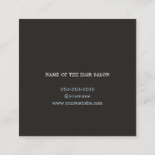 Modern Black Blue White Scissors Hair Stylist Vierkante Visitekaartje (Achterkant)