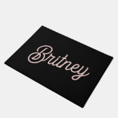 Modern Black Blush Dusty Pink Monogram en naam Deurmat (Schuin)