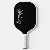 Modern Black Blush Dusty Pink Monogram en naam Pickleball Paddle (Achterkant)