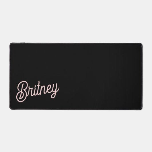 Modern Black Blush Dusty Pink Monogram Naam Bureaumat (Voorkant)
