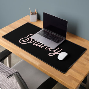 Modern Black Blush Dusty Pink Monogram Naam Bureaumat