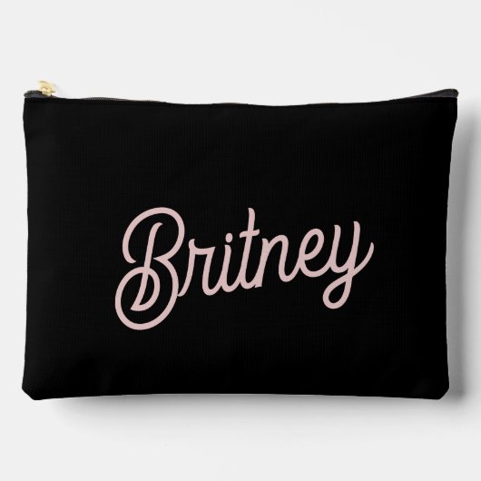 Modern Black Blush Dusty Pink Monogram Naam Etui (Voorkant)