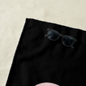 Modern Black Blush Dusty Pink Monogram Naam Strandlaken (In situ)