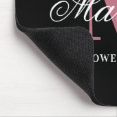 Modern Black Blush Pink Monogram Script Muismat (Hoek)