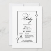 Modern Black Border 40e verjaardagsfeestje Kaart (Voorkant)