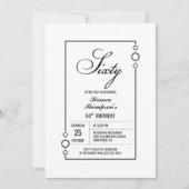 Modern Black Border 60e verjaardagsfeest Kaart (Voorkant)