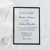 Modern Black Border Wedding Acryl Uitnodigingen