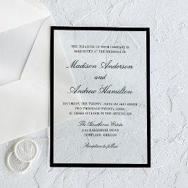 Modern Black Border Wedding Acryl Uitnodigingen