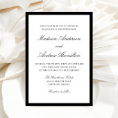 Modern Black Border Wedding Kaart