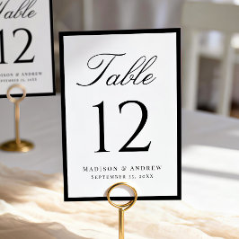 Modern Black Border Wedding Kaart