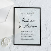 Modern Black Border Wedding Save the Date Acryl Uitnodigingen