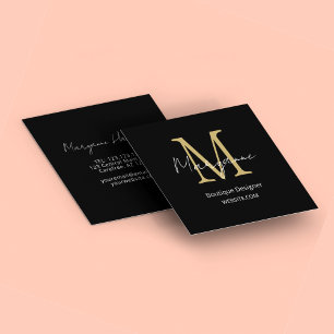Modern Black Boutique Designer Vierkante Visitekaartje