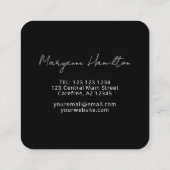 Modern Black Boutique Designer Vierkante Visitekaartje (Achterkant)