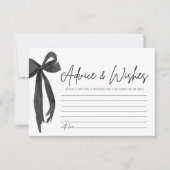 Modern Black Bow Advies & Wishes Vrijgezellenfeest Kaart (Voorkant)