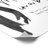 Modern Black Bow bericht in een fles teken spel Poster (Hoek)