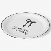 Modern Black Bow Birthday Papieren Bordje (Gekanteld)