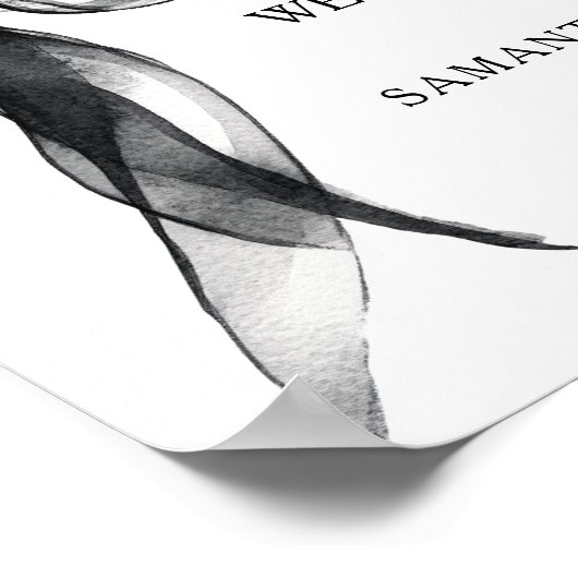 Modern Black Bow Bridal Shower Welcome Sign Poster (Hoek)