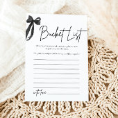 Modern Black Bow Bucket List Vrijgezellenfeest spe Kaart