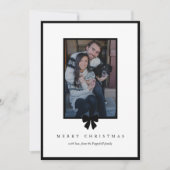 Modern Black Bow Christmas Photo Feestdagenkaart (Voorkant)