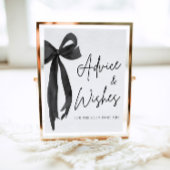 Modern Black Bow Coquette Advies en Wishes Sign Poster