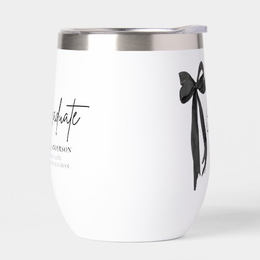 Modern Black Bow Coquette Afstuderen Afstuderen (Links)