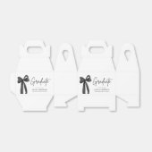 Modern Black Bow Coquette Afstuderen Afstuderen Bedankdoosjes (Uitgevouwen)