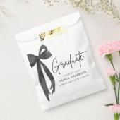 Modern Black Bow Coquette Afstuderen Afstuderen Bedankzakje (Gezegeld)