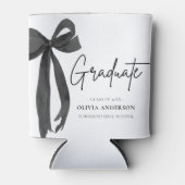 Modern Black Bow Coquette Afstuderen Afstuderen Blikjeskoeler (Voorkant)