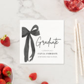 Modern Black Bow Coquette Afstuderen Afstuderen Servet (Insitu)