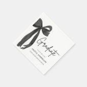 Modern Black Bow Coquette Afstuderen Afstuderen Servet (Hoek)