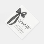 Modern Black Bow Coquette Afstuderen Afstuderen Servet (Hoek)