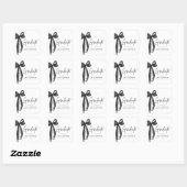 Modern Black Bow Coquette Afstuderen Afstuderen Vierkante Sticker (Vel)