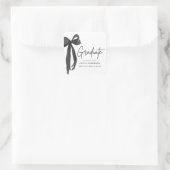 Modern Black Bow Coquette Afstuderen Afstuderen Vierkante Sticker (Tas)