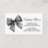 Modern Black Bow Display Baby shower Informatiekaartje (Voorkant)