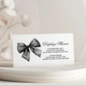 Modern Black Bow Display Baby shower Informatiekaartje