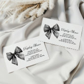 Modern Black Bow Display Baby shower Informatiekaartje
