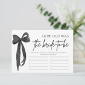 Modern Black Bow Hoe oud was de bruid om te spelen Kaart (Staand voorkant)
