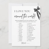 Modern Black Bow Ik hou van je rond de wereld spel Kaart (Voorkant)