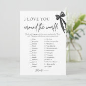 Modern Black Bow Ik hou van je rond de wereld spel Kaart (Staand voorkant)