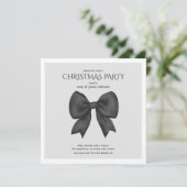 Modern Black Bow kerstfeest Kaart (Staand voorkant)