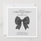Modern Black Bow kerstfeest Kaart (Voorkant)