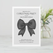 Modern Black Bow kerstfeest Kaart (Staand voorkant)