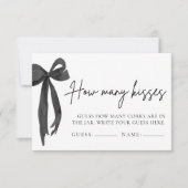 Modern Black Bow Raad eens hoeveel kusjes een kaar Kaart (Voorkant)