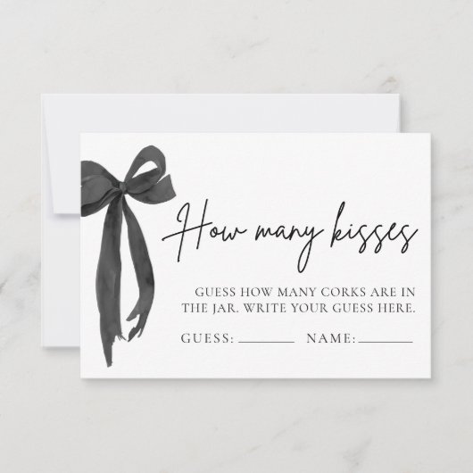 Modern Black Bow Raad eens hoeveel kusjes een kaar Kaart (Voorkant)