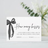 Modern Black Bow Raad eens hoeveel kusjes een kaar Kaart (Staand voorkant)