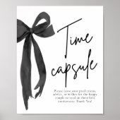 Modern Black Bow Time Capsule Game Sign Poster (Voorkant)