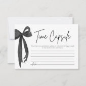 Modern Black Bow Time Capsule Vrijgezellenfeest sp Kaart (Voorkant)