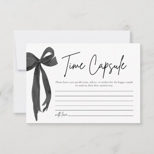 Modern Black Bow Time Capsule Vrijgezellenfeest sp Kaart (Voorkant)