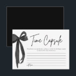 Modern Black Bow Time Capsule Vrijgezellenfeest sp Kaart<br><div class="desc">🖤 Creëer een oprechte aandenken met deze moderne Black Bow Time Capsule Vrijgezellenfeest Game! Gasten kunnen berichten, adviezen en voorspellingen schrijven voor het paar om te lezen op een toekomstig jubileum. Deze stijlvolle game heeft een chique zwarte strik en een stijlvol minimalistisch design en voegt een sentimenteel tintje toe aan...</div>