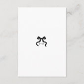 Modern Black bow Wedding Details Enclosure Card Informatiekaartje (Achterkant)